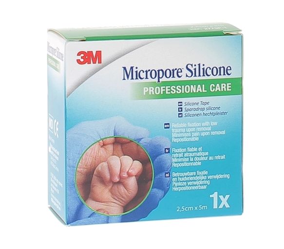 Sparadrap silicone Micropore 3M - bande de 25 mm x 5 m