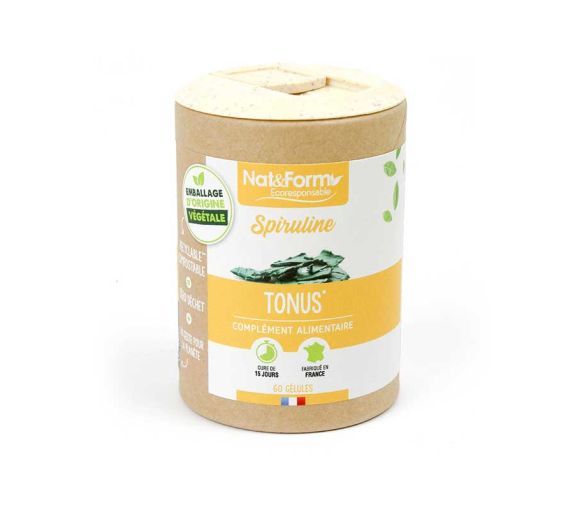 Spiruline Ecoresponsable Nat&Form - boite de 60 gélules - image 1