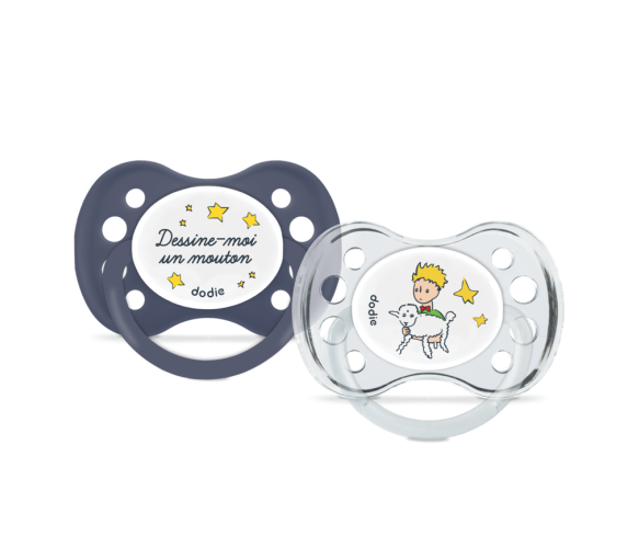 Sucettes anatomiques +6 mois édition limitée Le Petit Prince Dodie - lot de 2 sucettes