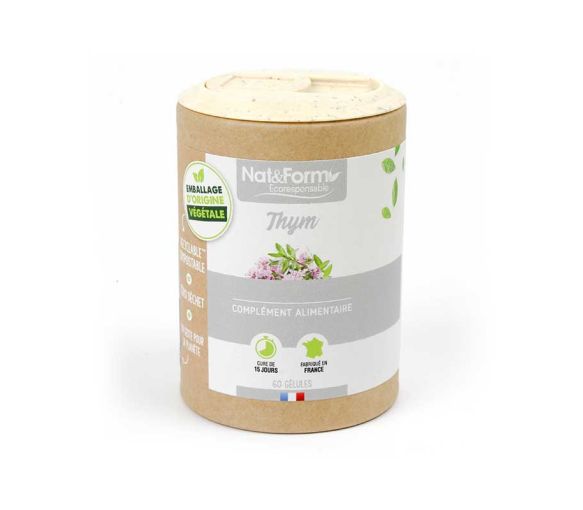 Thym voies aériennes Ecoresponsable Nat&Form - boite de 60 gélules - image 1