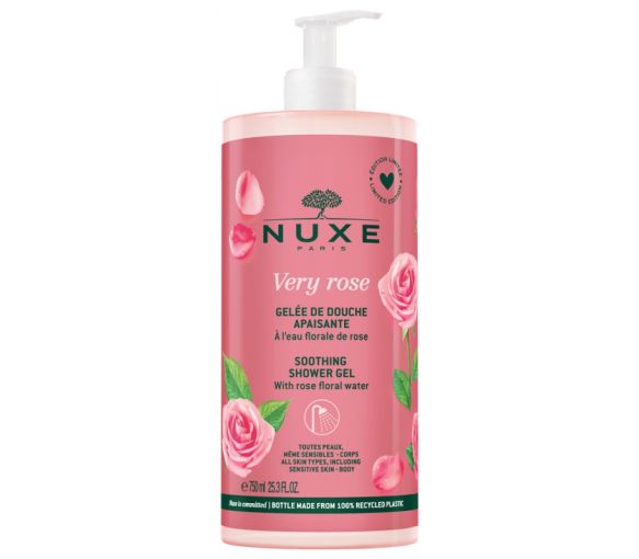 Very rose Gelée de douche apaisante Nuxe - flacon-pompe de 750 ml