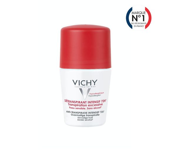 Détranspirant insensif 72h transpiration excessive Vichy - roll-on bille de 50 ml