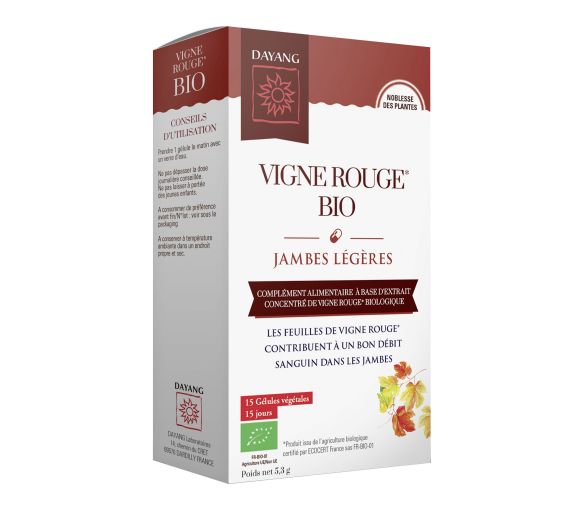 Vigne rouge Bio jambes légères Dayang - boîte de 15 gélules
