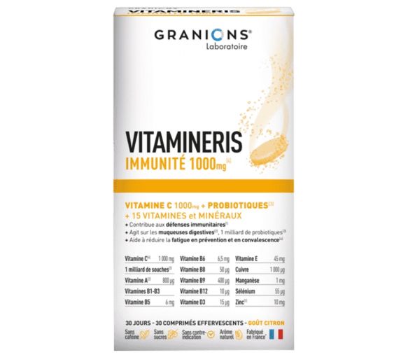 Vitamineris Immunité 1000 mg Granions - boîte de 30 comprimés effervescents