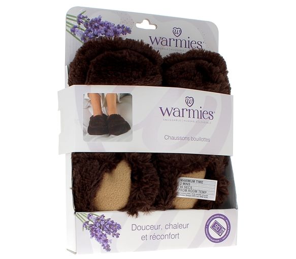 Warmies Chaussons bouillotte grain de millet micro-ondable Soframar - 1 paire de chaussons