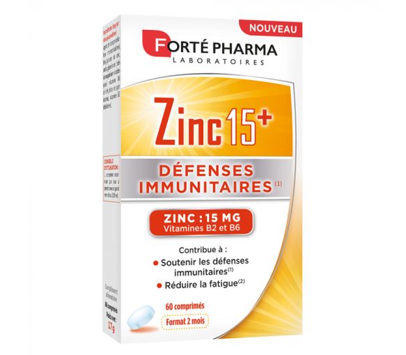 Zinc 15+ Forté Pharma - boîte de 60 comprimés