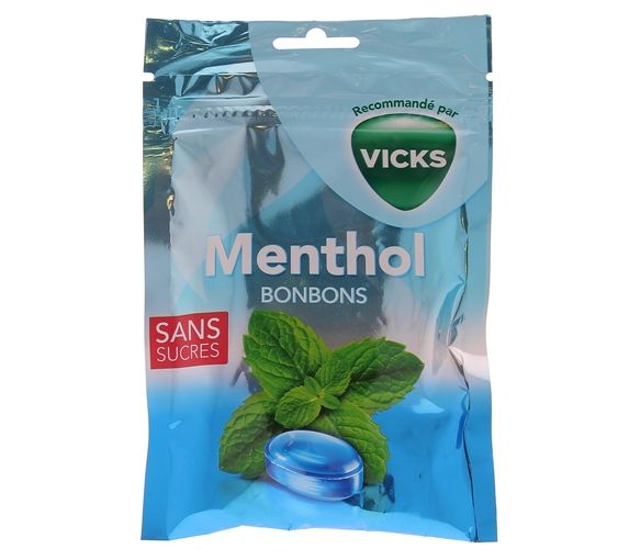 Bonbons menthol sans sucre Vicks - sachet de 72g