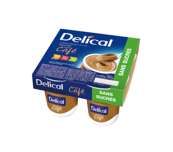 Delical crème dessert sans sucre café - 4 pots de 200g