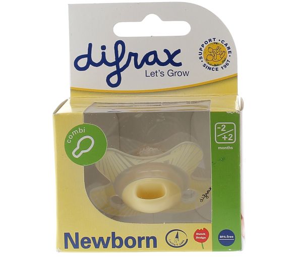 Tétine combi avec anneau Newborn -2/+2 mois Difrax - 1 tétine