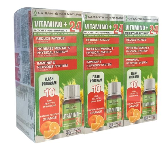 Vitamine 24+ effet coup de fouet Eric Favre - offre spéciale 3 boîtes de 10 doses - image 1