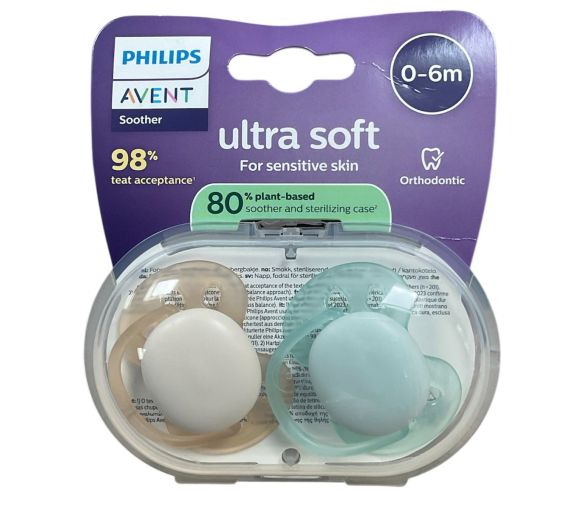 Ultra soft sucette 0-6mois Avent - lot de 2 sucettes - image 1