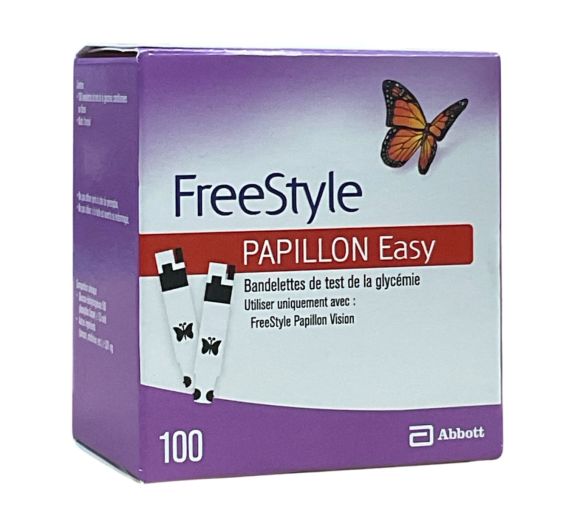 Freestyle papillon easy bandelettes de test de la glycémie Abbott - 100 bandelettes - image 1