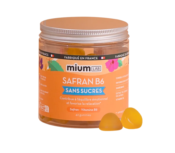 Safran B6 gummies sans sucres Mium Lab - pot de 42 gummies - image 1