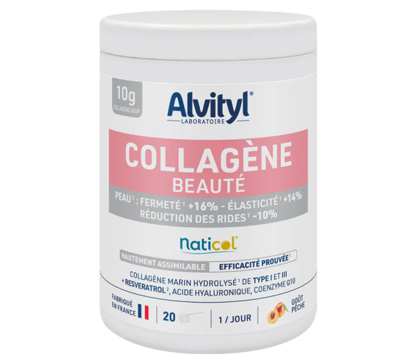Collagène beauté naticol goût pêche Alvityl - pot de 20 doses