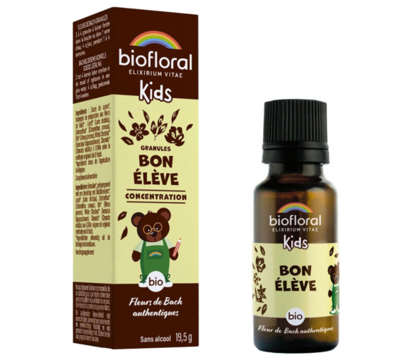 Bon élève enfant bio fleurs de bach granules Biofloral - flacon de 19,5g