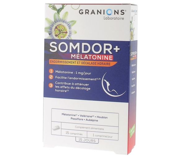 Somdor+ mélatonine comprimés Granions - boite de 15 comprimés
