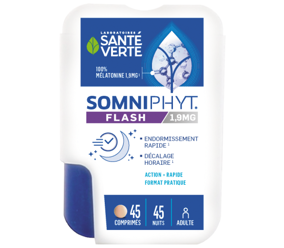 Somniphyt Go 1.9 mg endormissement plus rapide Santé Verte - boîte de 45 comprimés