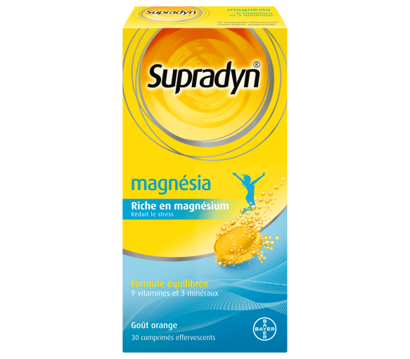 Supradyn Magnesia effervescent Vitamines ; minéraux et magnésium 30 comprimés Anti Stress - image 1
