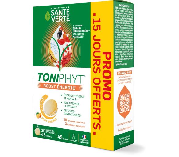 Toniphyt boost énergie Santé Verte - boite de 30 comprimés + 15 offerts - image 1