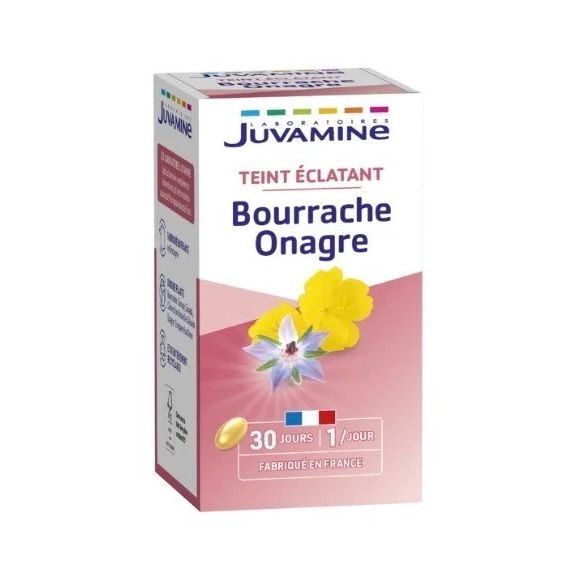 Bourrache Onagre Teint Éclatant Juvamine - boîte de 30 capsules