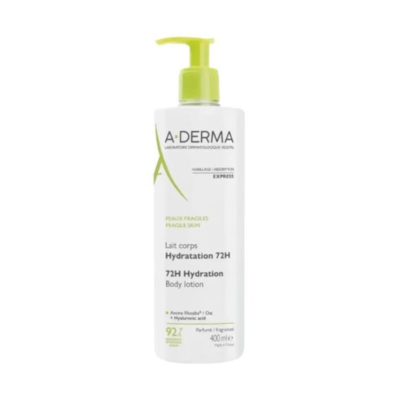 Lait corps hydratation 72h A-Derma - flacon-pompe de 400ml