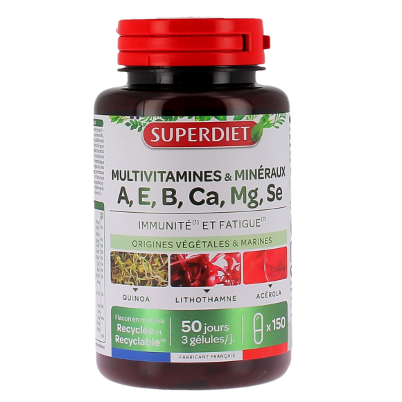 Complexe multivitamines et minéraux Super Diet - pot de 150 gélules