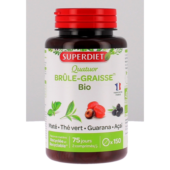 Quatuor Brûle-graisse bio Super Diet - pot de 150 comprimés