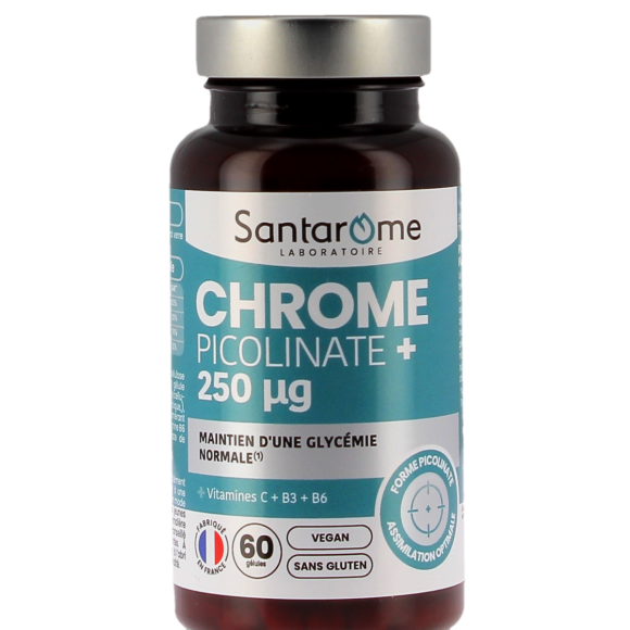 Chrome Picolinate+ 250µg Santarome - pot de 60 gélules