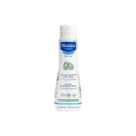 Lait de toilette sans rinçage peau normale bébé et enfant Mustela - flacon de 200ml