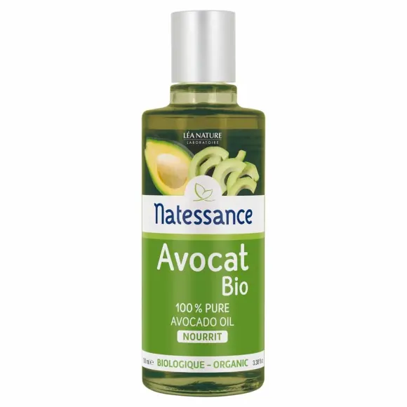 Avocat bio huile 100% pure nourrissante Natessance - flacon de 100ml