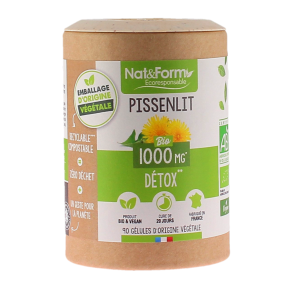 Pissenlit bio Détox Nat&Form - pot 90 gélules