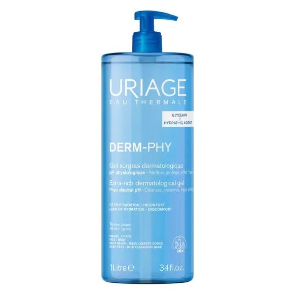 Derm-phy gel surgras dermatologique Uriage - flacon-pompe de 1L