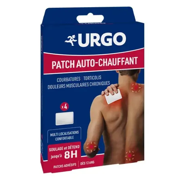 Patch auto-chauffant 8h Urgo - boite de 4 patchs 