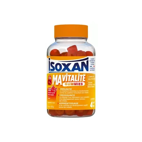 Isoxan Ma Vitalité gummies dès 4 ans goût fruits rouges - pot de 30 gommes