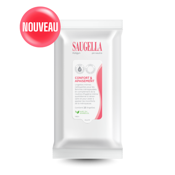Poligyn lingettes intimes Saugella - pack de 15 lingettes