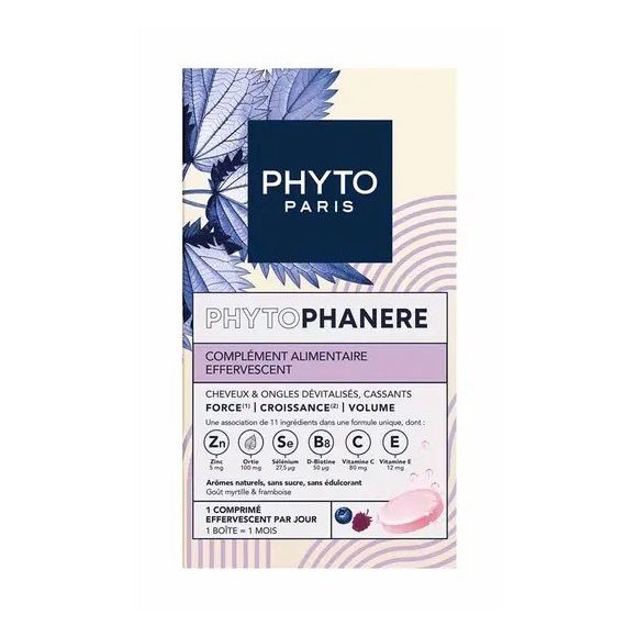 Phytophanère Force, croissance, volume Cheveux et ongles Phyto - boite de 30 comprimés effervescents
