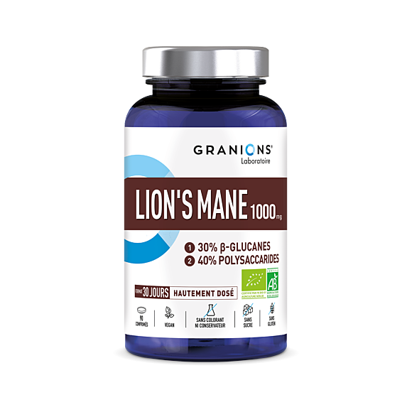 Lion's Mane bio 1000mg Granions - pot de 90 gélules