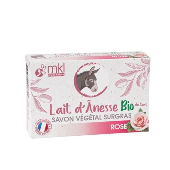 Savon au lait d'annesse bio à la rose MKL Green Nature - pain de 100g