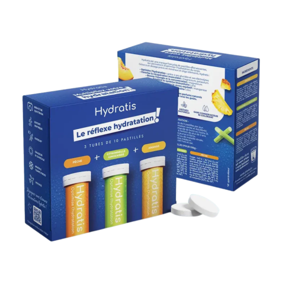 Solution d'hydratation Hydratis - 3 tubes de 10 pastilles