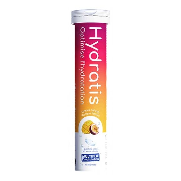 Solution d'hydratation goût mangue & passion Hydratis - tube de 20 pastilles effervescentes