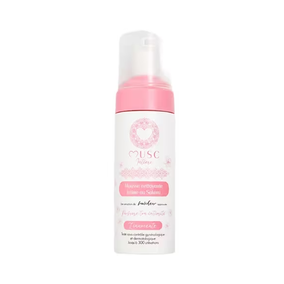 Mousse nettoyante intime au sakura Musc Intime - flacon-pompe de 150ml