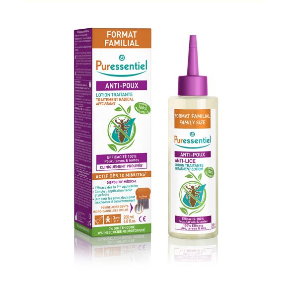 Anti-poux Lotion Traitante format familial Puressentiel - tube de 200 ml
