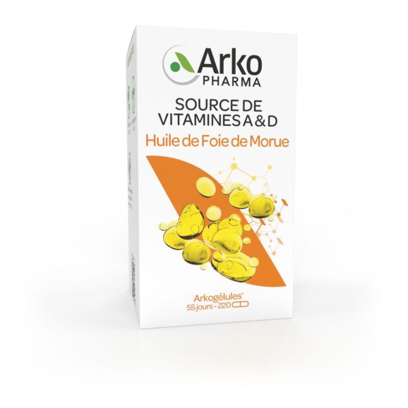 Arkogélules huile de foie de morue Arkopharma - boite de 220 capsules