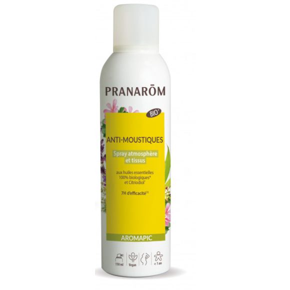 Spray anti-moustique répulsif atmosphère et tissus Bio Pranarom - spray de 150 ml