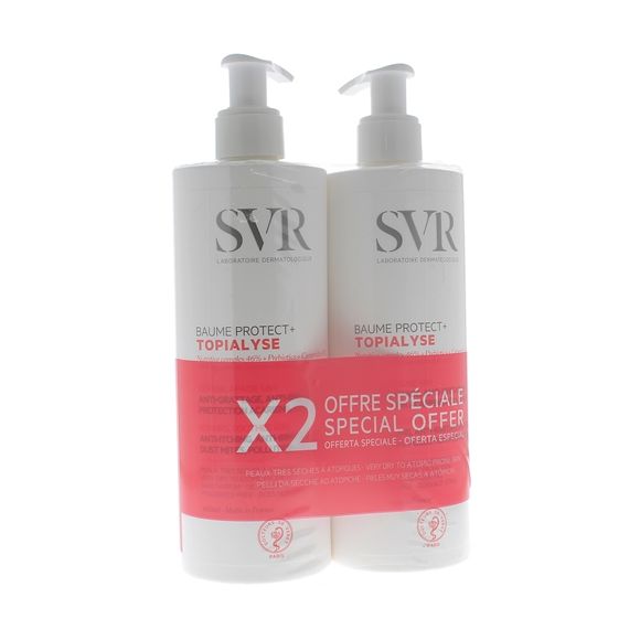Baume protect+ Topialyse peaux à tendance atopique SVR - lot de 2 flacons pompe de 400 ml