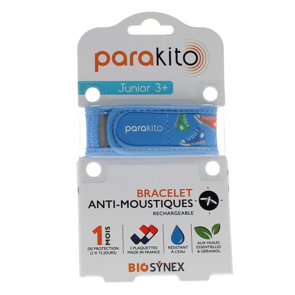 Bracelet anti-moustiques rechargeable junior Baskets Para Kito - 1 bracelet + 2 recharges