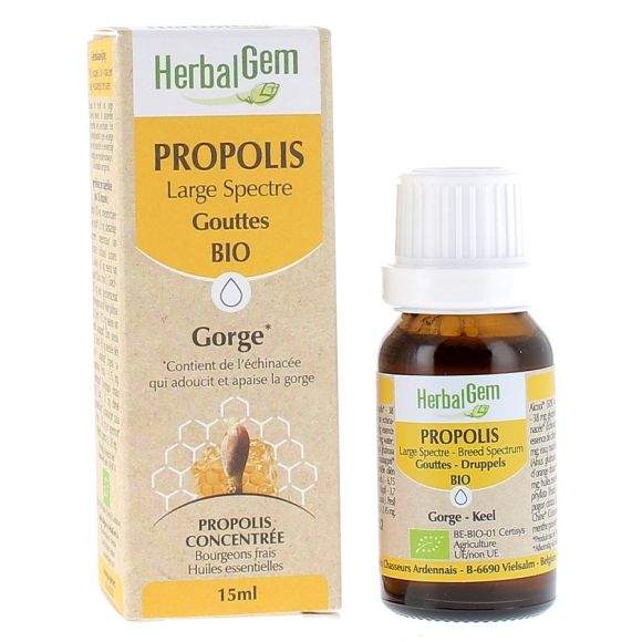 Propolis large spectre bio HerbalGem - flacon de 15 ml