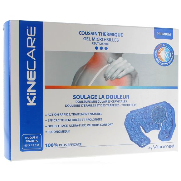 Coussin thermique chaud froid nuque épaule gel bille Kinecare - 32 x 45 cm