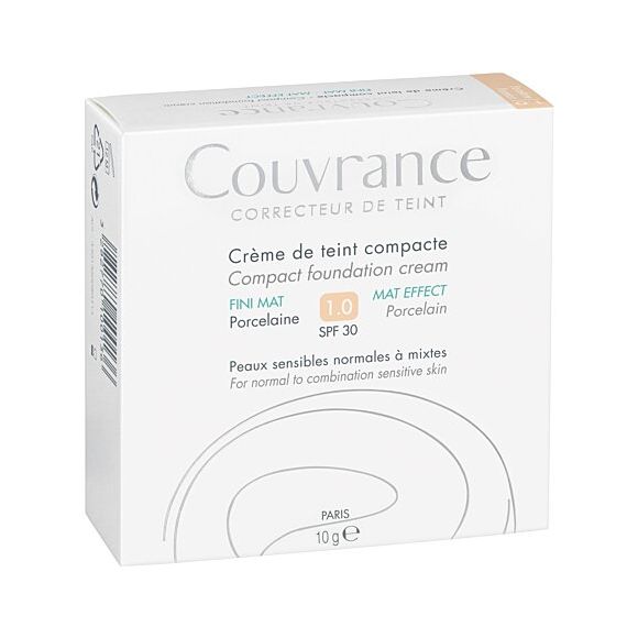 Couvrance crème de teint compacte Porcelaine 1.0 SPF 30 Avène - poudrier de 10 g