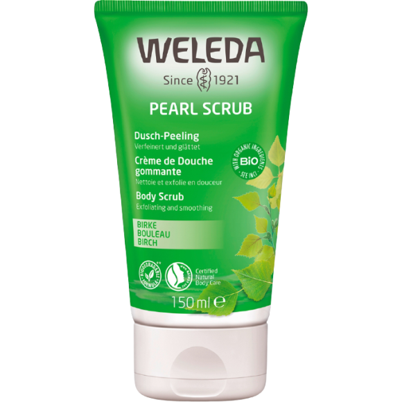 Crème de douche gommante au bouleau bio Weleda - tube de 150 ml